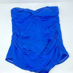 Merona Strapless Blue Swimsuit Dress Bathing Suit Size Medium